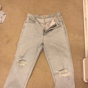 madewell light wash mom jean
